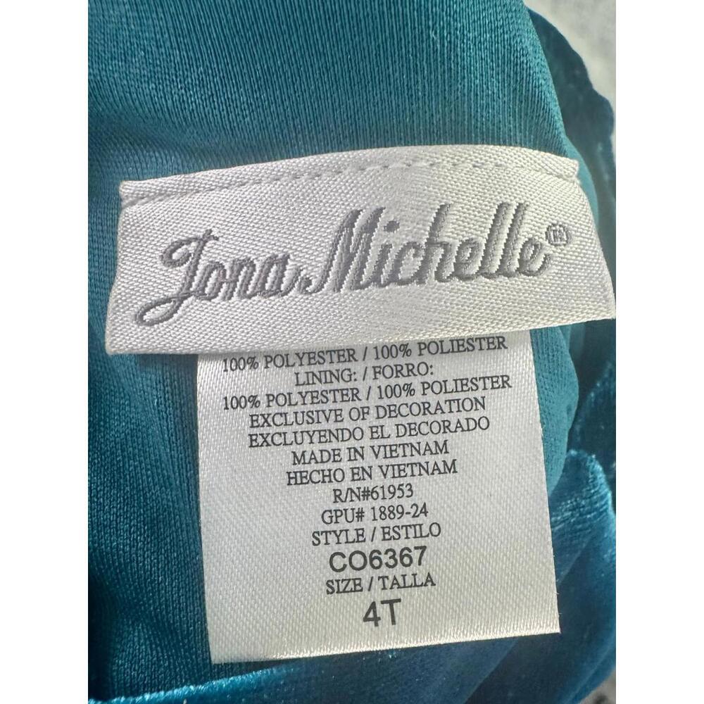 teal‎ velvet toddler dress sparkle tulle party princess holiday 4t - Picture 3 of 6